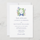 Watercolor Laurel Crest Wedding Invitation 招待状 (正面)