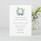 Watercolor Laurel Crest Wedding Invitation 招待状 (スタンド正面)