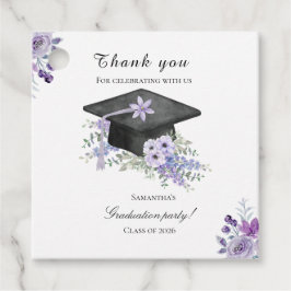 Watercolor  Lavander Purple Floral Graduation  フェイバータグ