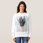 Watercolor Lavender Bouquet Sweatshirt スウェットシャツ (正面フル)