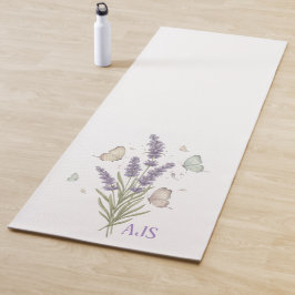 Watercolor Lavender Bunch Butterfly Yoga Mat ヨガマット