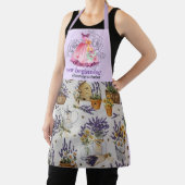 Watercolor Lavender Cleaning Service Apron Design エプロン (インサイチュ)