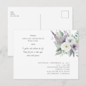 Watercolor Lavender  Floral Celebration of Life ポストカード (正面/裏面)