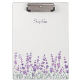 Watercolor Lavender Floral Purple Clipboard クリップボード (正面)