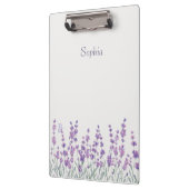 Watercolor Lavender Floral Purple Clipboard クリップボード (左)