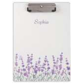 Watercolor Lavender Floral Purple Clipboard クリップボード (正面)