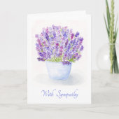 Watercolor Lavender Floral SYMPATHY カード (正面)