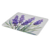 Watercolor Lavender Flowers カッティングボード (角)