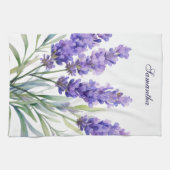 Watercolor Lavender Flowers キッチンタオル (横)