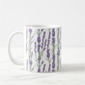 Watercolor Lavender Flowers コーヒーマグカップ (左)