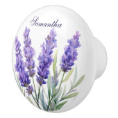 Watercolor Lavender Flowers セラミックノブ (右)