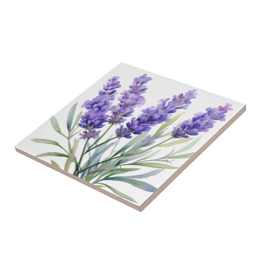 Watercolor Lavender Flowers タイル (側面)