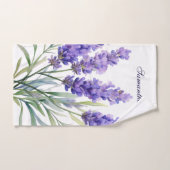 Watercolor Lavender Flowers バスタオルセット (ハンドタオル)