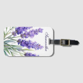 Watercolor Lavender Flowers ラゲッジタグ (正面横)