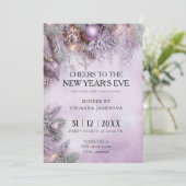 Watercolor lavender New Year's Eve Party 招待状 (スタンド正面)