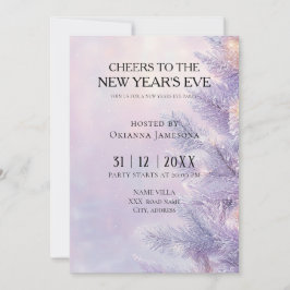 Watercolor lavender New Year's Eve Party 招待状