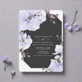 Watercolor Lavender Orchids Wedding Invitation  招待状