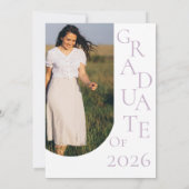 Watercolor Lavender  Purple Floral Graduation  招待状 (裏面)