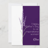 Watercolor lavender purple minimalist mother day シーズンカード (正面)