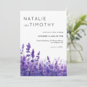 Watercolor Lavender Rustic Boho Botanical Wedding  招待状 (スタンド正面)