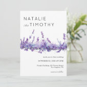 Watercolor Lavender Rustic Boho Botanical Wedding  招待状 (スタンド正面)