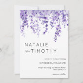 Watercolor Lavender Rustic Boho Botanical Wedding  招待状 (正面)