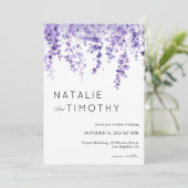 Watercolor Lavender Rustic Boho Botanical Wedding  招待状 (スタンド正面)