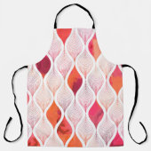 Watercolor leafs texture repeat modern pattern エプロン (正面)