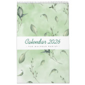 Watercolor Leaves 2026 Calendar | Botanical Nature カレンダー (カバー)