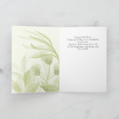 Watercolor Leaves Birthday カード (内部)