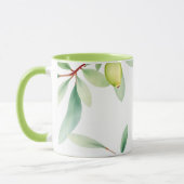 Watercolor Leaves Mug – Soft Botanical Design マグカップ (左)