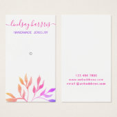 Watercolor Leaves Pin Jewelry Display Card (正面&裏面)