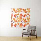 Watercolor leaves seamless pattern タペストリー (インサイチュ(横))