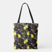 Watercolor lemon and olive branches seamless patte トートバッグ (裏面)
