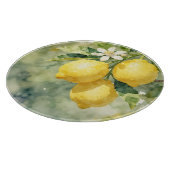 Watercolor Lemon Branch Botanical Summer カッティングボード (角)