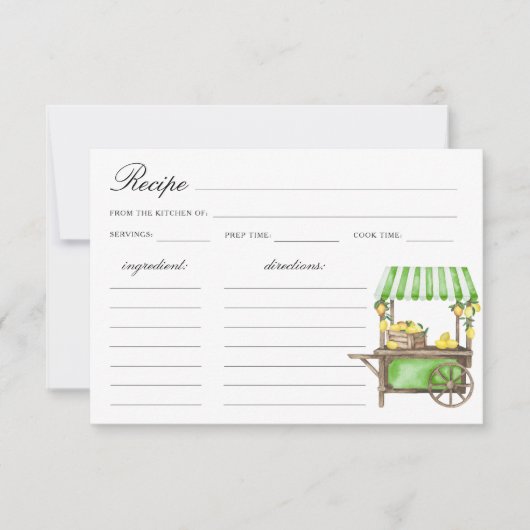 Watercolor lemon citrus Bridal shower (正面)