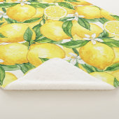 Watercolor Lemon Grove Seamless Pattern シェルパブランケット (3/4)