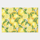 Watercolor Lemon Grove Seamless Pattern ラッピングペーパーシート (正面)