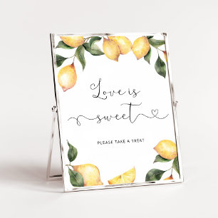 Watercolor lemon Love is sweet Poster ポスター