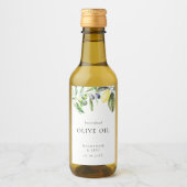 Watercolor Lemon Olive Oil Bottle Fovor Label ワインラベル (正面)