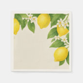 Watercolor Lemon Paper Napkins  スタンダードカクテルナプキン (正面)
