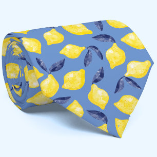 Watercolor Lemon Pattern Citrus ネクタイ