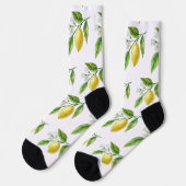 Watercolor Lemon Pattern Socks ソックス (左)