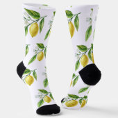 Watercolor Lemon Pattern Socks ソックス (傾斜あり)