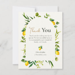 Watercolor Lemon Photo Thank You Card サンキューカード