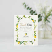 Watercolor Lemon Photo Thank You Card サンキューカード (スタンド正面)