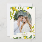 Watercolor Lemon Photo Thank You Card サンキューカード (裏面)