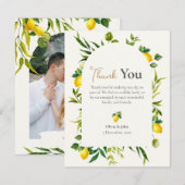 Watercolor Lemon Photo Thank You Card サンキューカード (正面/裏面)