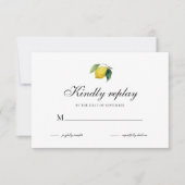 Watercolor Lemon RSVP Card | Mediterranean Citrus  (正面)