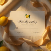 Watercolor Lemon RSVP Card | Mediterranean Citrus 